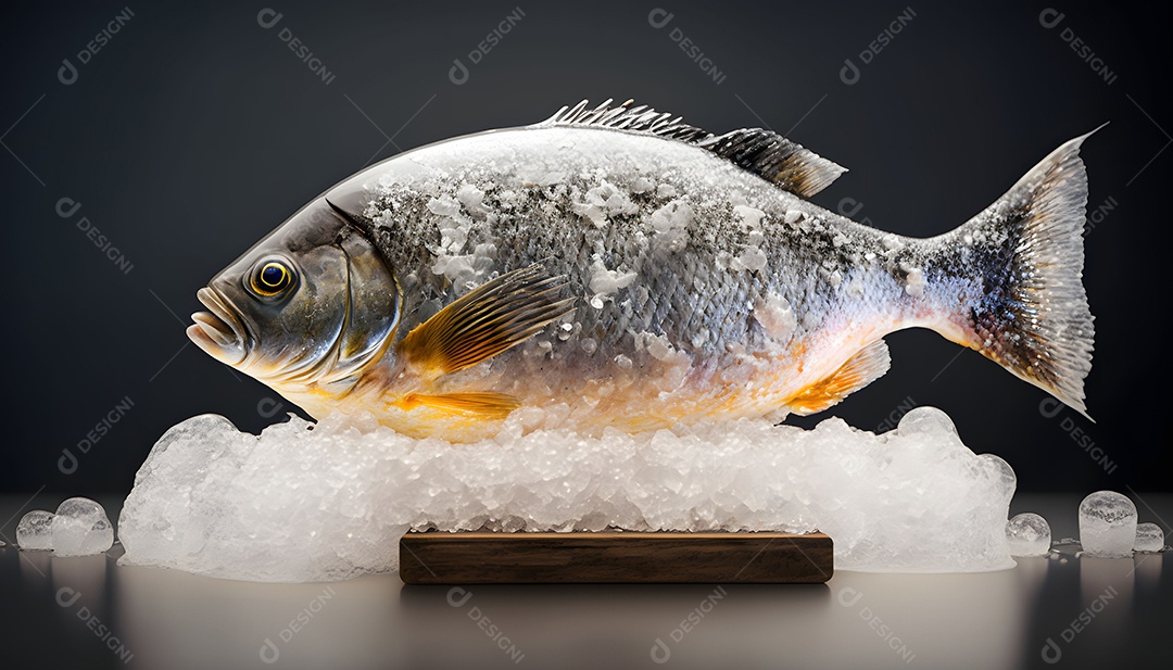 Peixe Congelado Realista Imagem Inteligência Artificial
