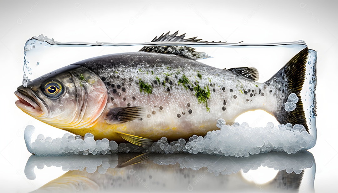 Peixe Cru Realista Imagem Inteligência Artificial