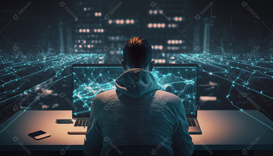 Homem conectado na internet