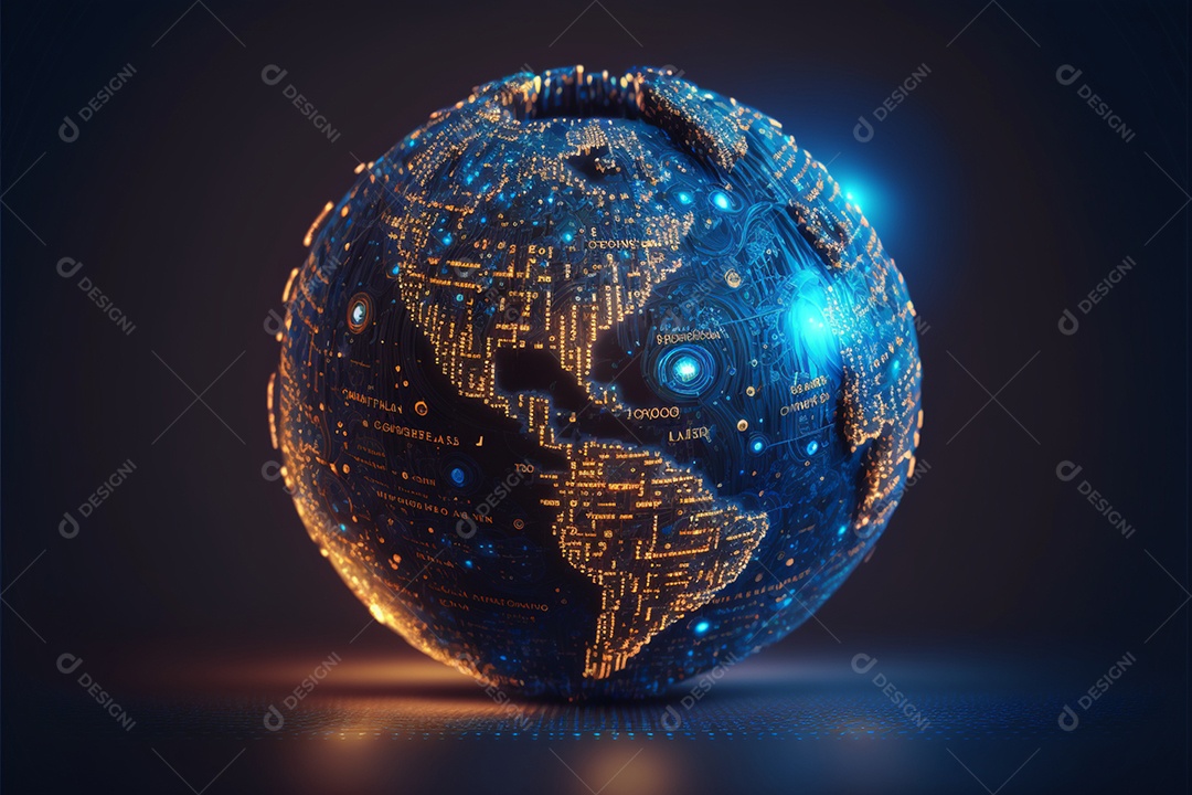 Globo terrestre de tecnologia