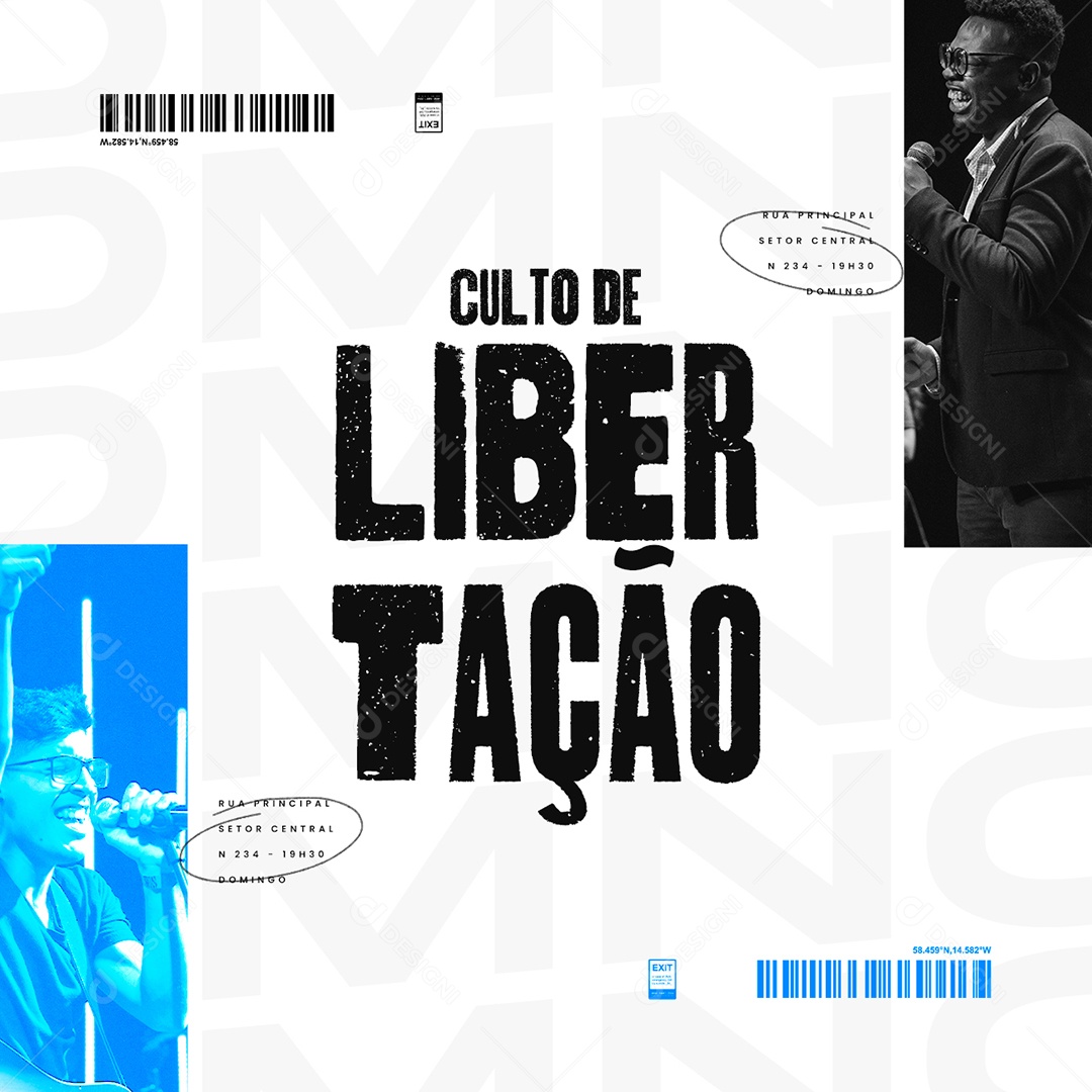 Culto De Libertação Igreja Gospel Social Media PSD Editável