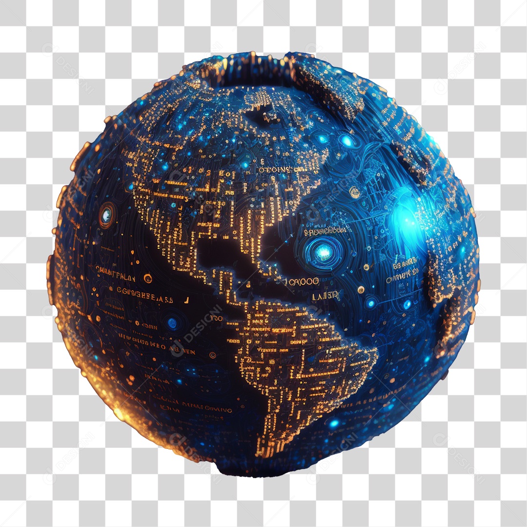 Elemento 3D Planeta Terra  PNG Transparente