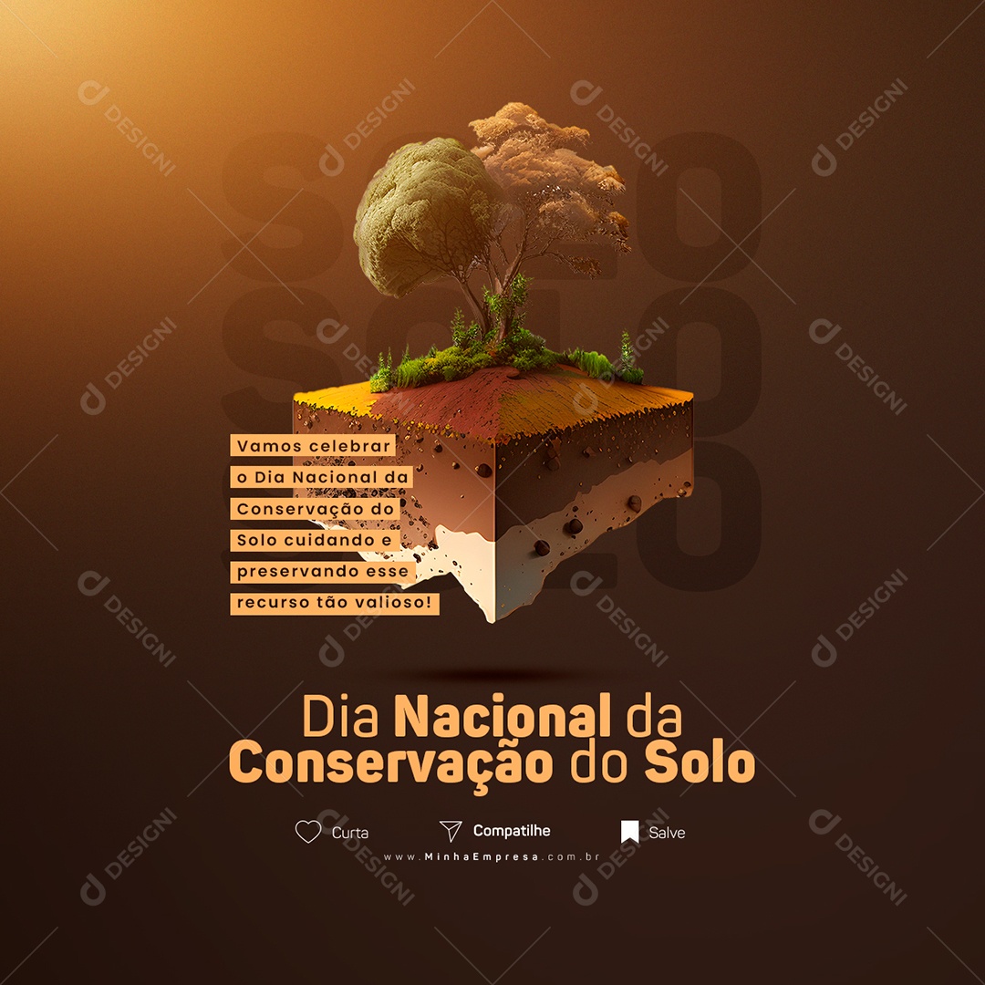 Vamos Juntos Proteger Dia Nacional Da Conservação Do Solo Social Media PSD Editável