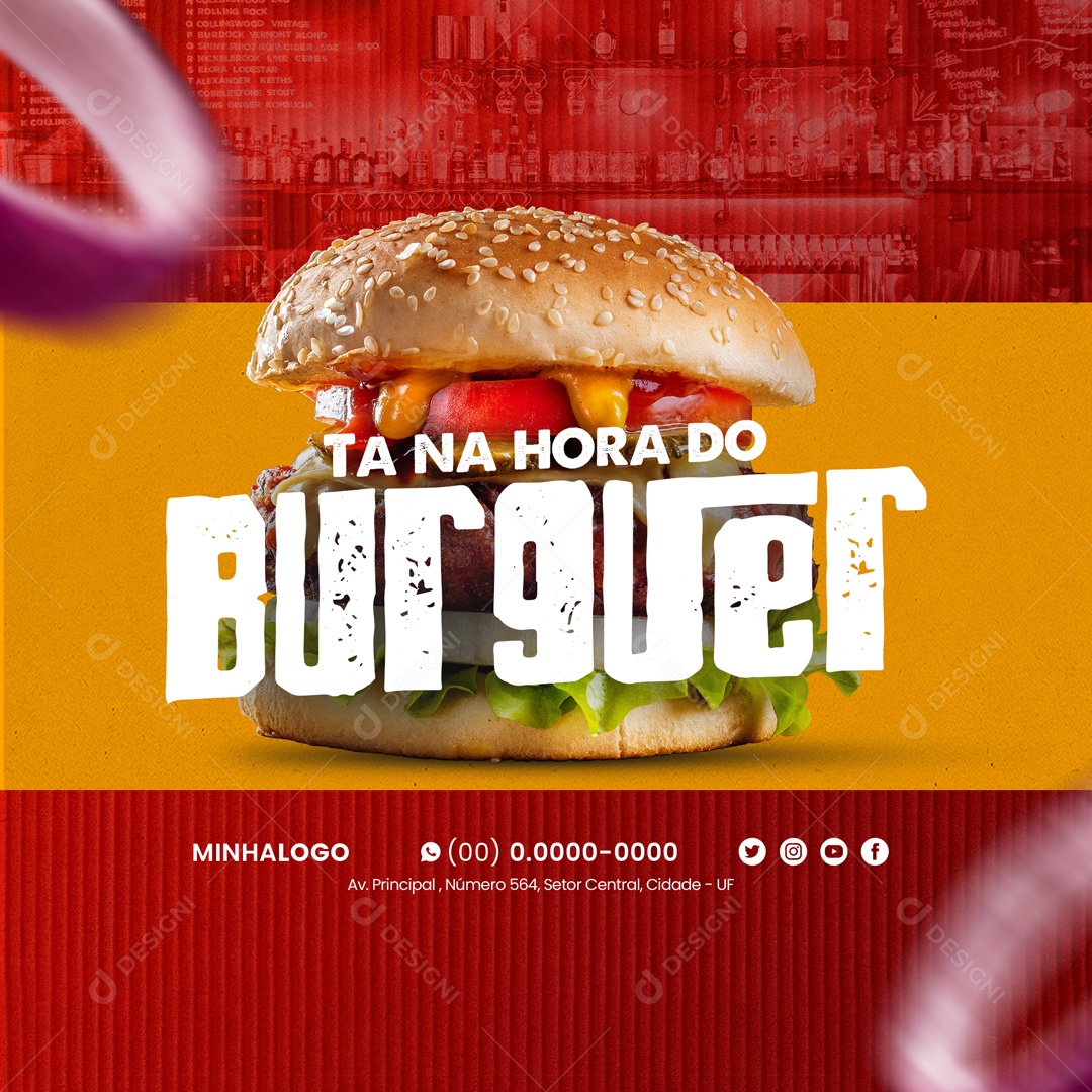 Ta na Hora do Burguer Hamburgueria Social Media PSD Editável