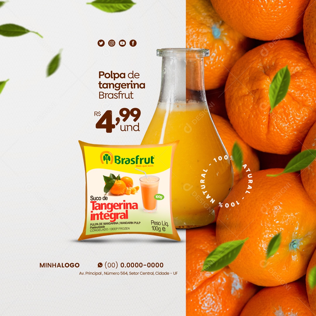 Polpa de Tangirina Social Media PSD Editável