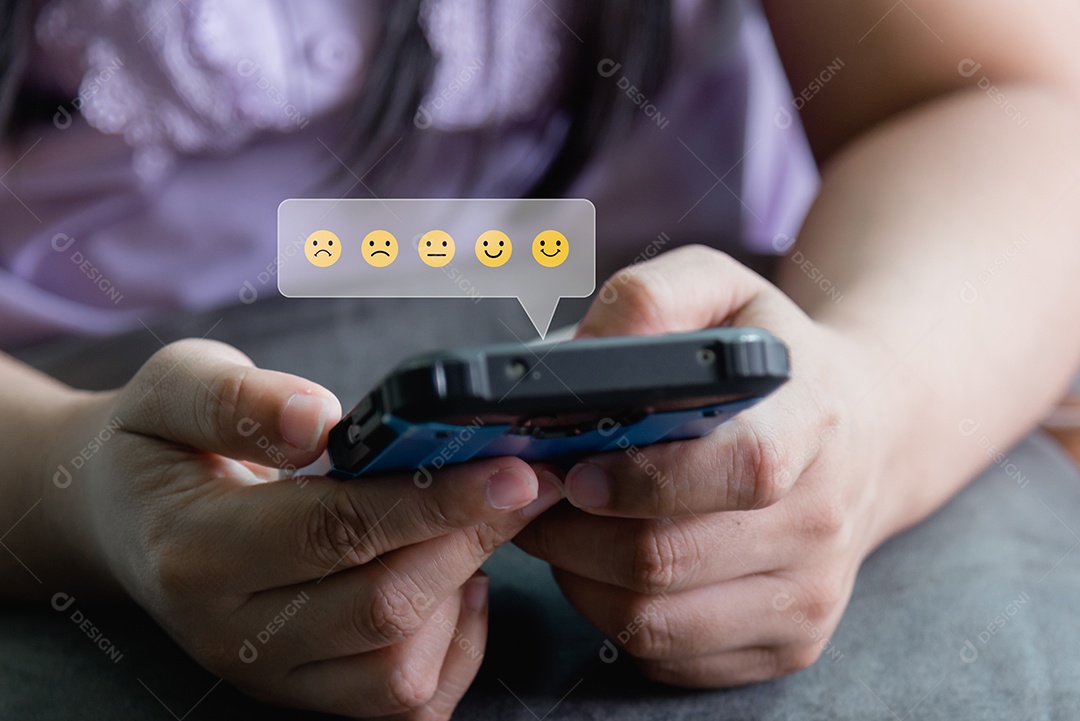 Conceito de avaliação de satisfação do atendimento ao cliente.