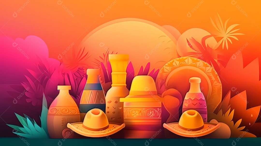 Fundo gradiente de ilustração para celebração de cinco de maio.