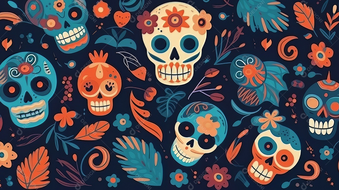Vetor padrão dia de muertos em design plano Cinco de Mayo, momento decisivo do México.