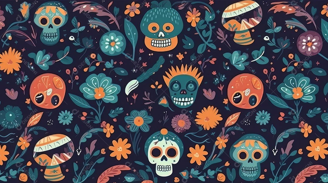 Vetor padrão dia de muertos em design plano Cinco de Mayo, momento decisivo do México.