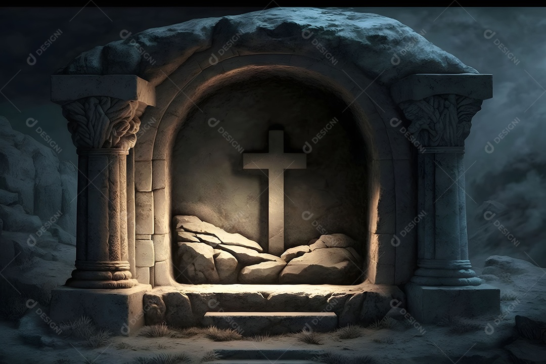 Tumba Aberta De Jesus Cristo Realista Imagem Inteligência Artificial