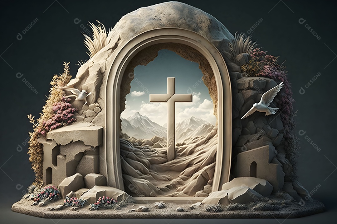 Tumba Aberto De Jesus Cristo Realista Imagem Inteligência Artificial