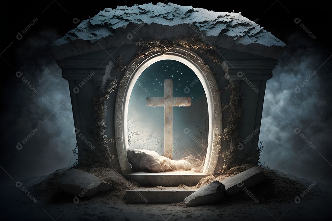 Tumba Aberto De Jesus Cristo Realista Imagem Inteligência Artificial