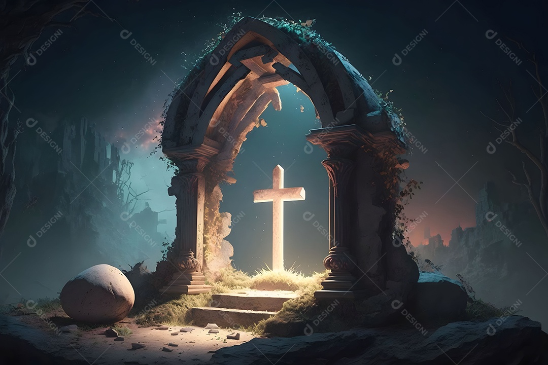 Tumba Aberto De Jesus Cristo Realista Imagem Inteligência Artificial