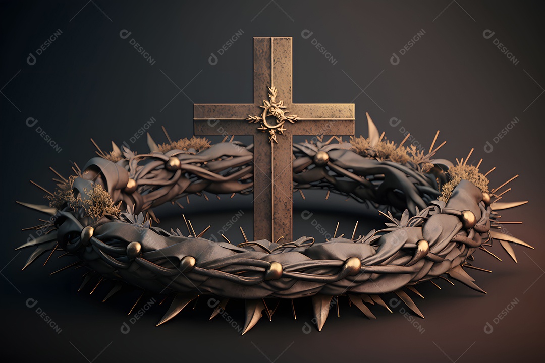 Cruz e Coroa De Espinhos Realista
