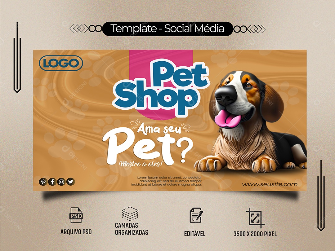 Does Banner Pet Shop Love Your Pet? Show Them Editable Social Media PSD