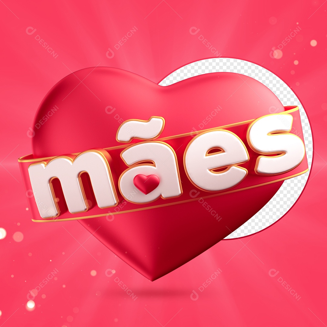 Selo 3D Para Composição Mães PSD