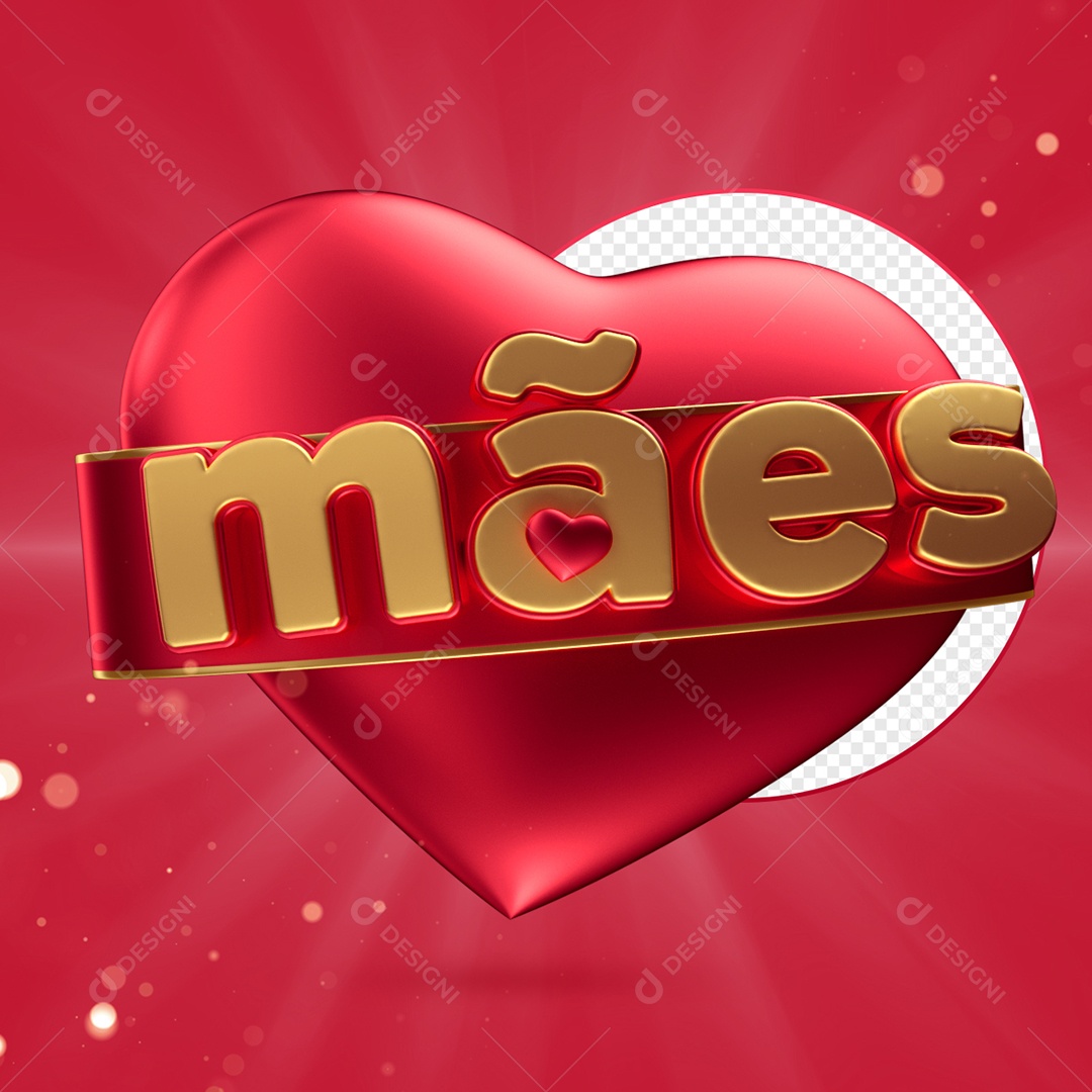 Selo 3D Para Composição Mães PSD