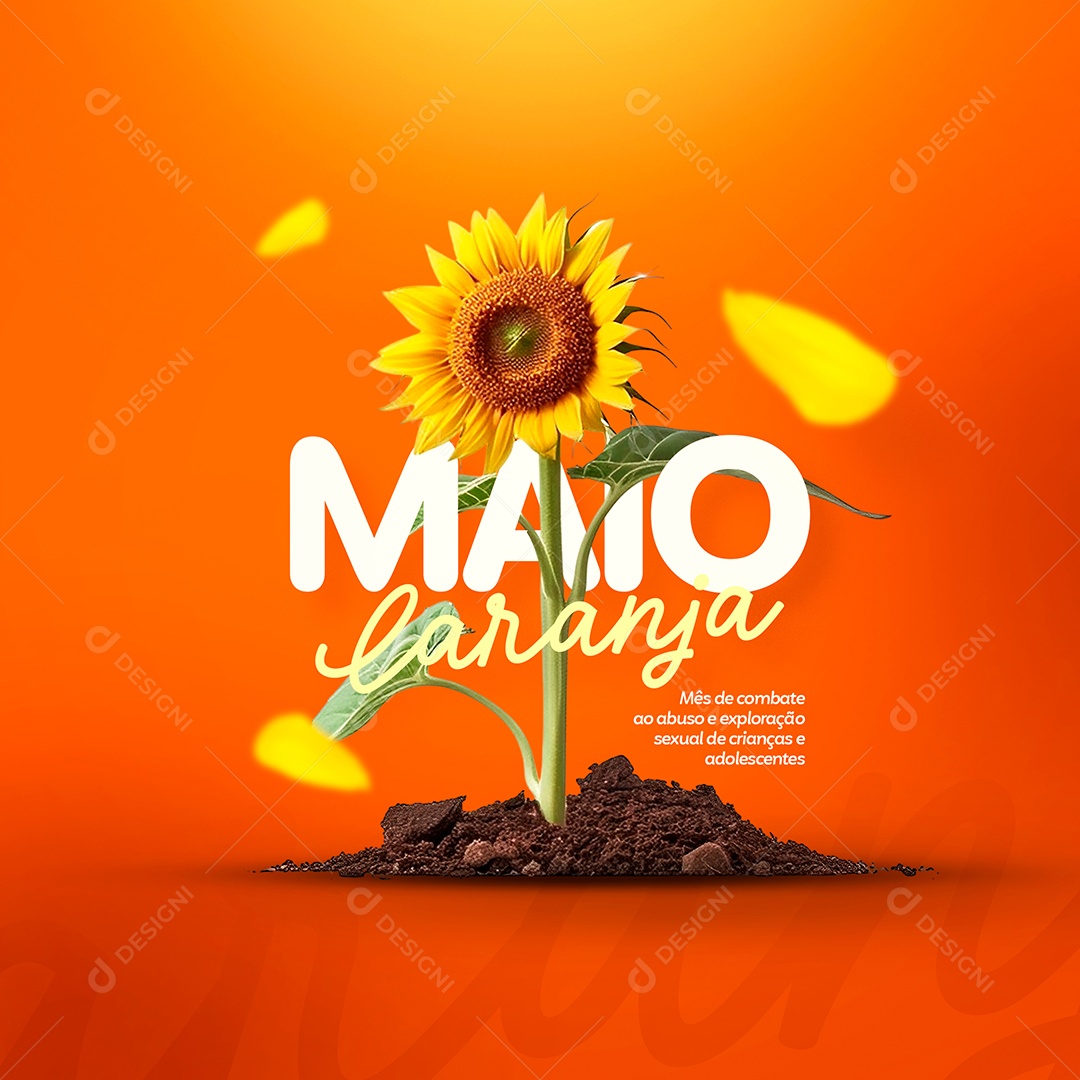 Maio Laranja Combate Ao Abuso e Exploração Sexual de Crianças e Adolescentes Social Media PSD Editável