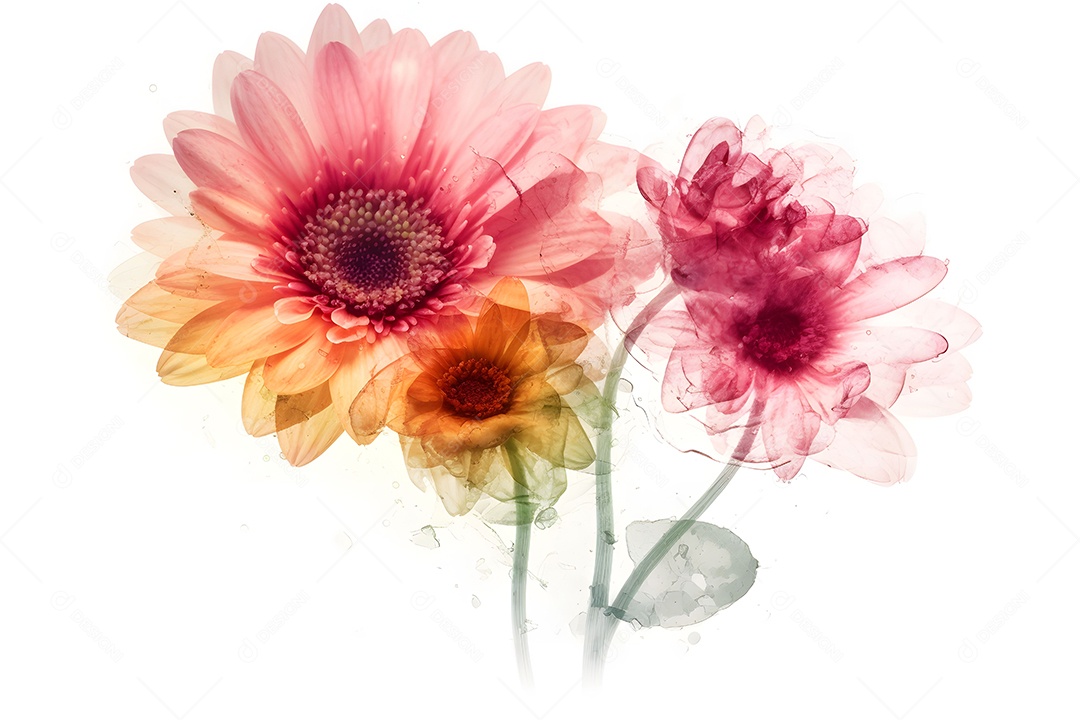 Dia Das Mães Flores Em Fundo Branco