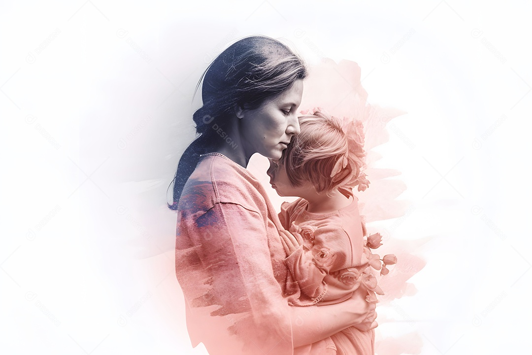 Amor Do Dia Das Mães Exposição De Cor Dupla