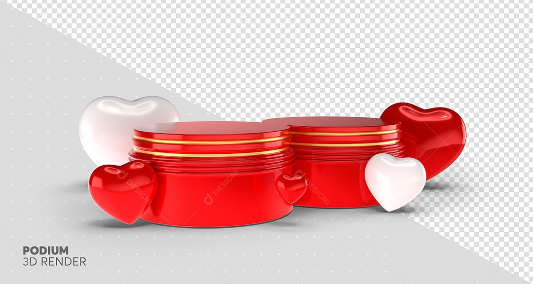 Elemento 3D Para Composição Podium Vermelho PSD