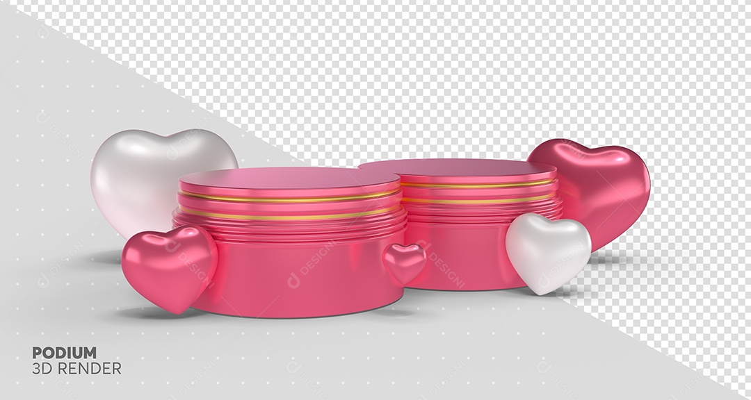 Elemento 3D Para Composição Podium Rosa PSD