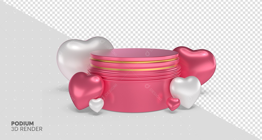 Elemento 3D Para Composição Podium Rosa PSD
