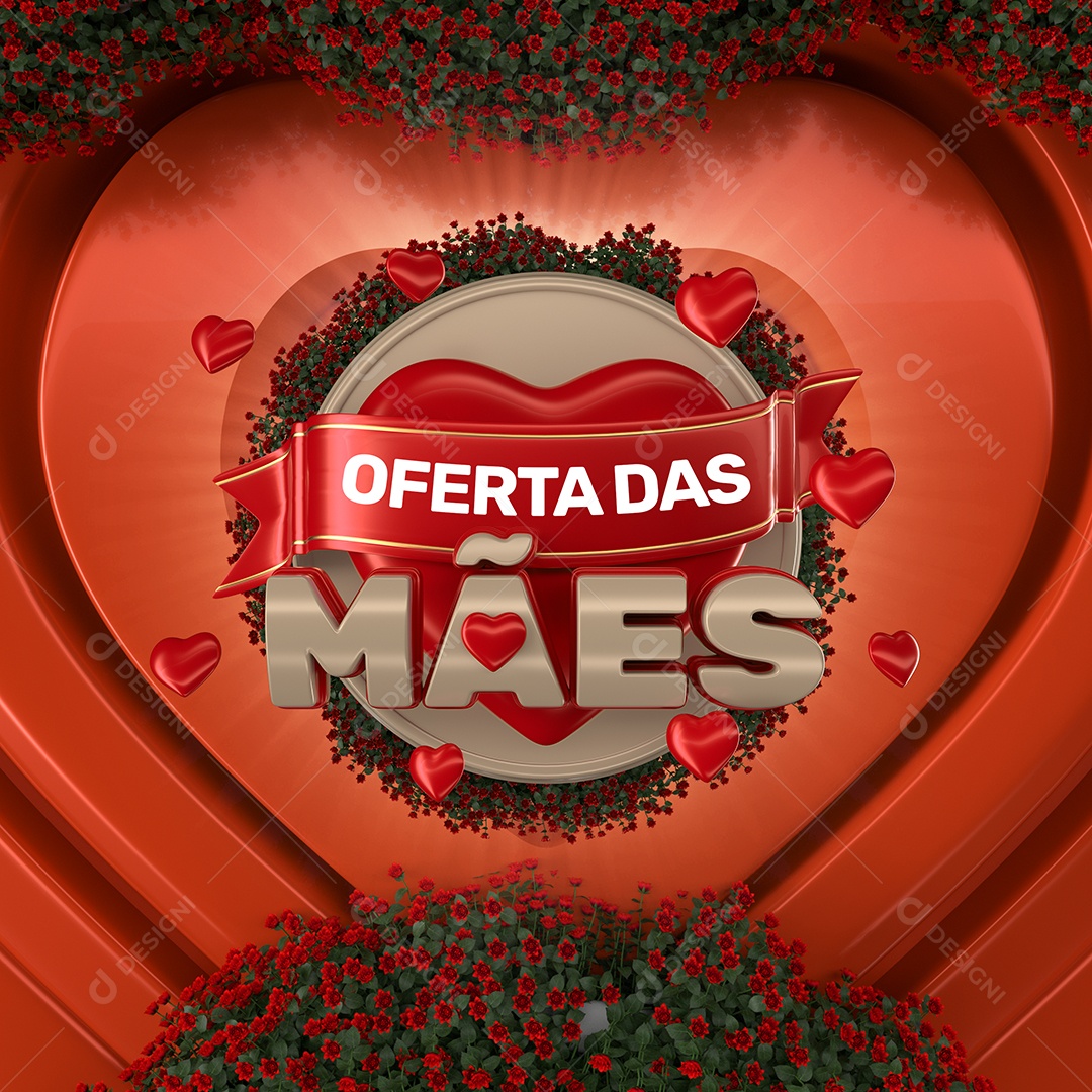 Selo 3D Para Composição Oferta Das Mães PSD