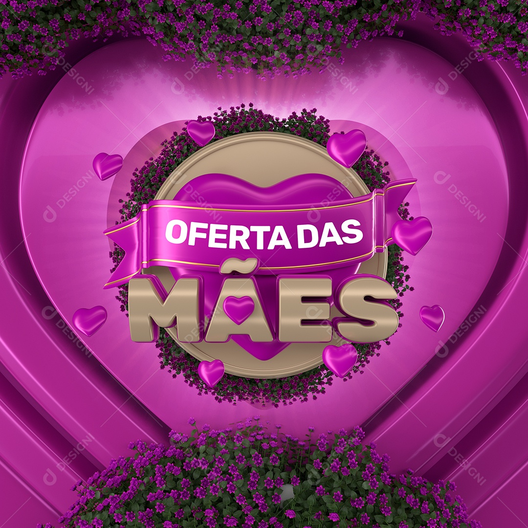 Selo 3D Para Composição Oferta Das Mães PSD