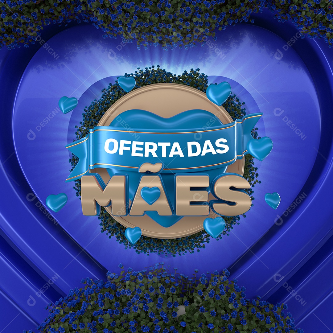 Selo 3D Para Composição Oferta Das Mães PSD