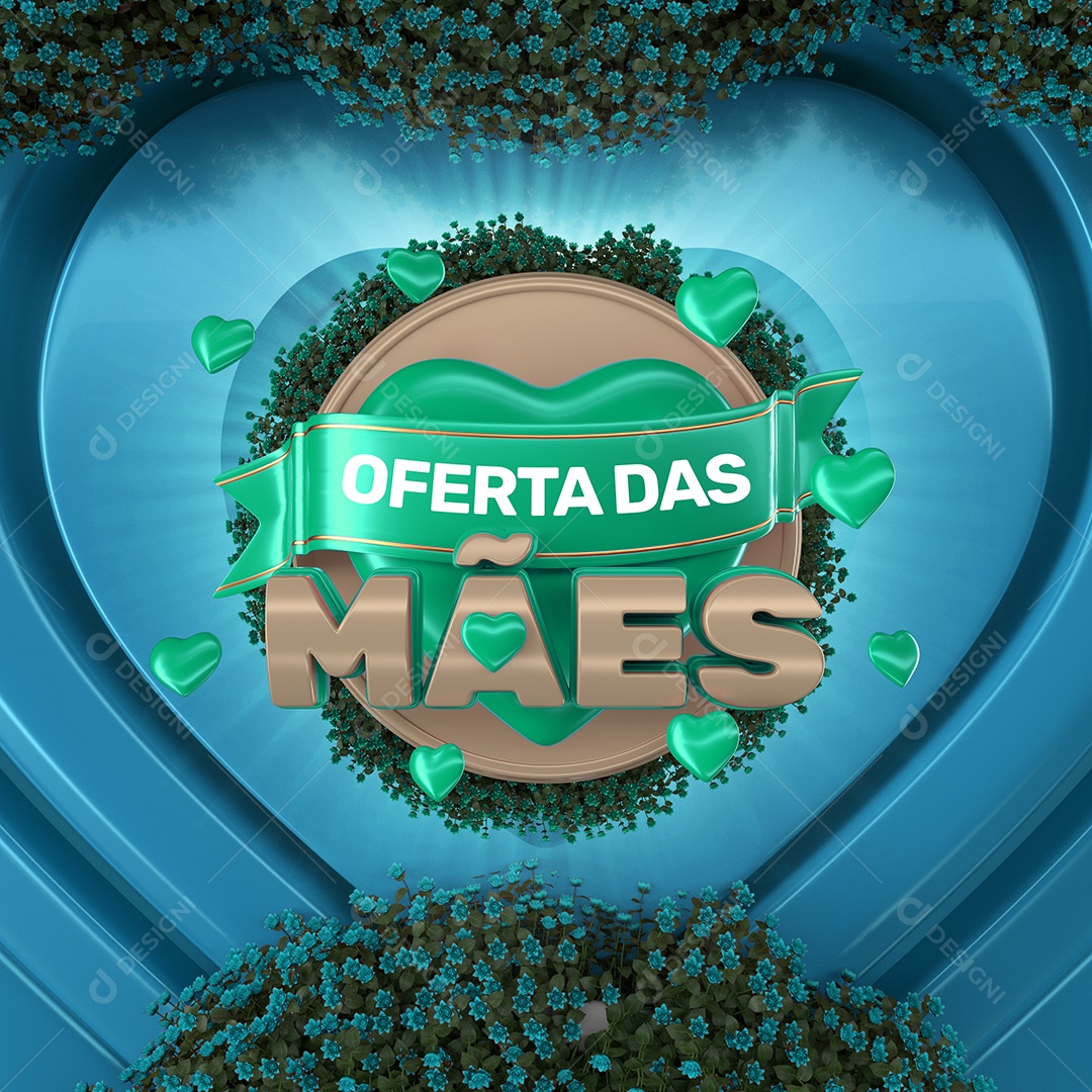 Selo 3D Para Composição Oferta Das Mães PSD