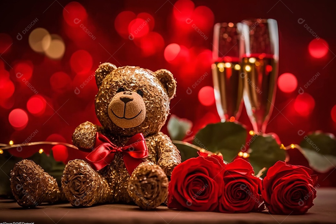 Linda mesa de jantar de dia dos namorados