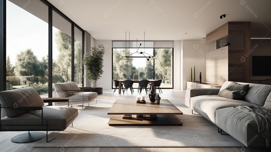 Sala de esta de uma casa decorada