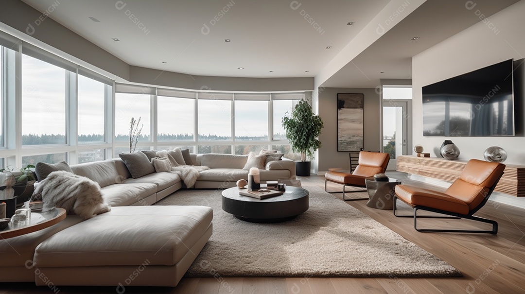 Sala de esta de uma casa decorada