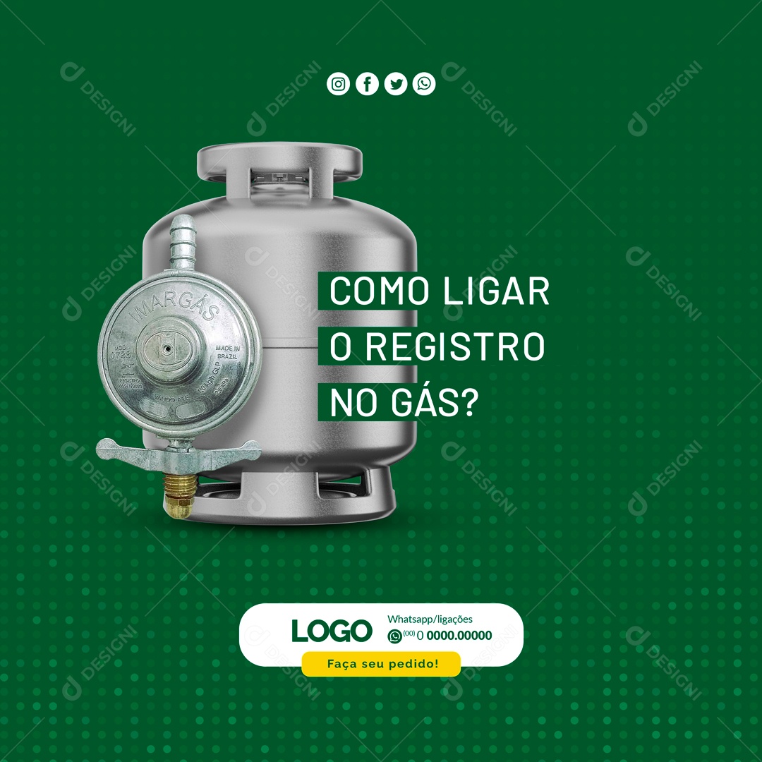 Distribuidora de Gás de Cozinha Social Media PSD Editável