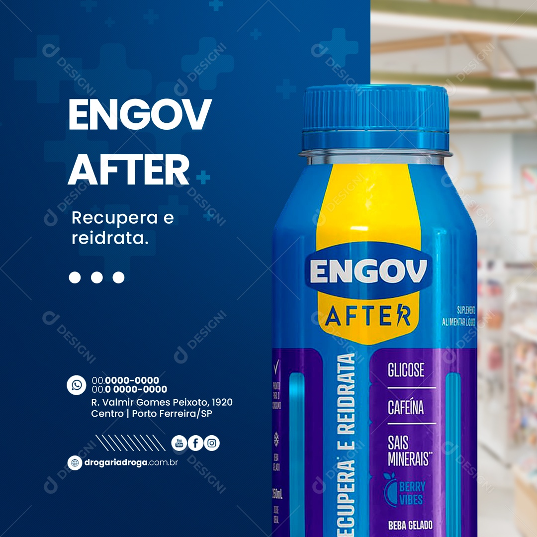 Engov After Farmácia Drogaria Social Media PSD Editável