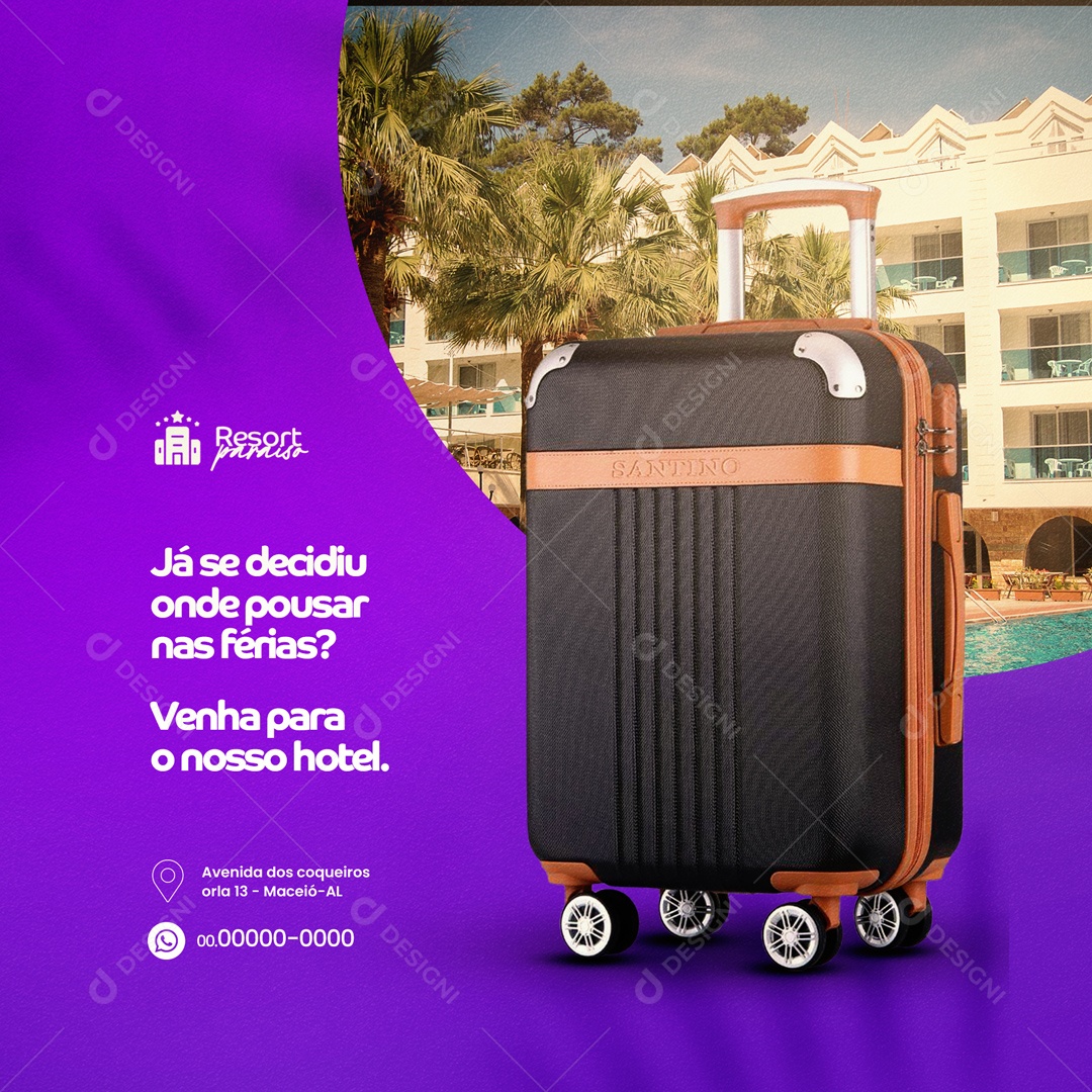 Resort Hotel Social Media PSD Editável