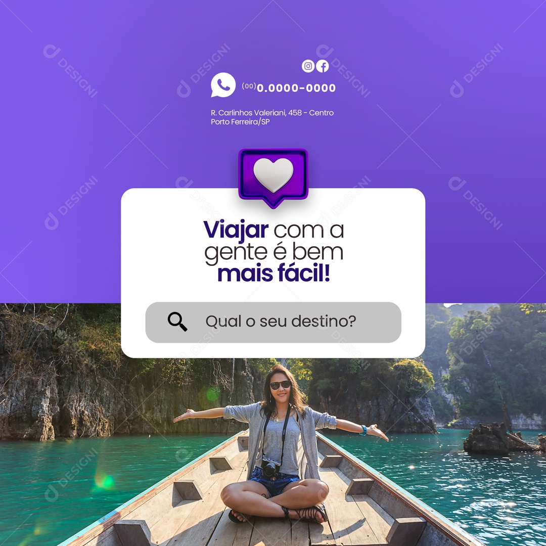 Agência de Viagens e Turismo Social Media PSD Editável