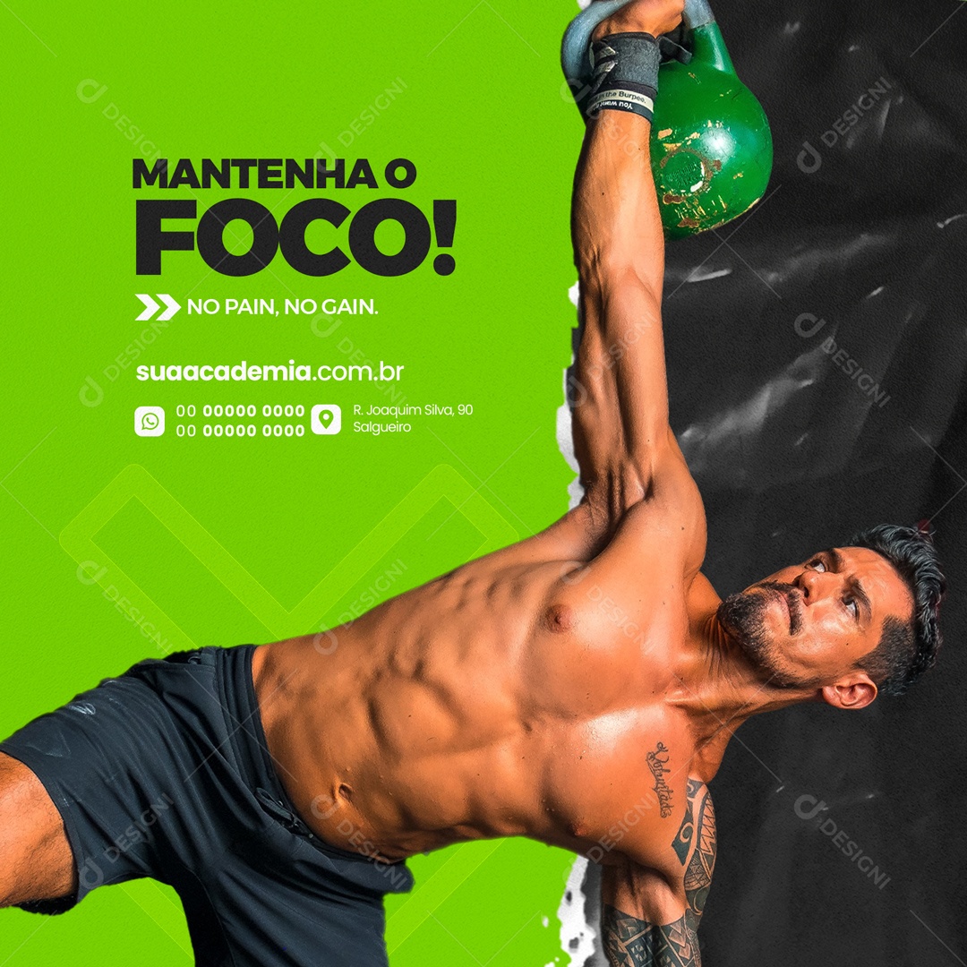 Mantenha o Fogo! Academia Social Media PSD Editável