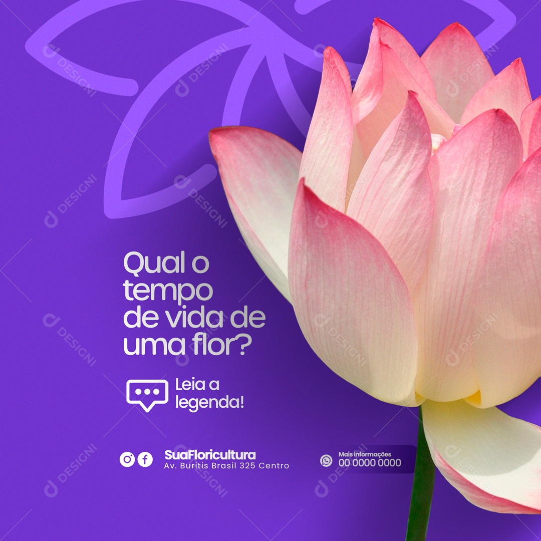Qual o Tempo de Vida de um Flor? Floricultura Social Media PSD Editáve