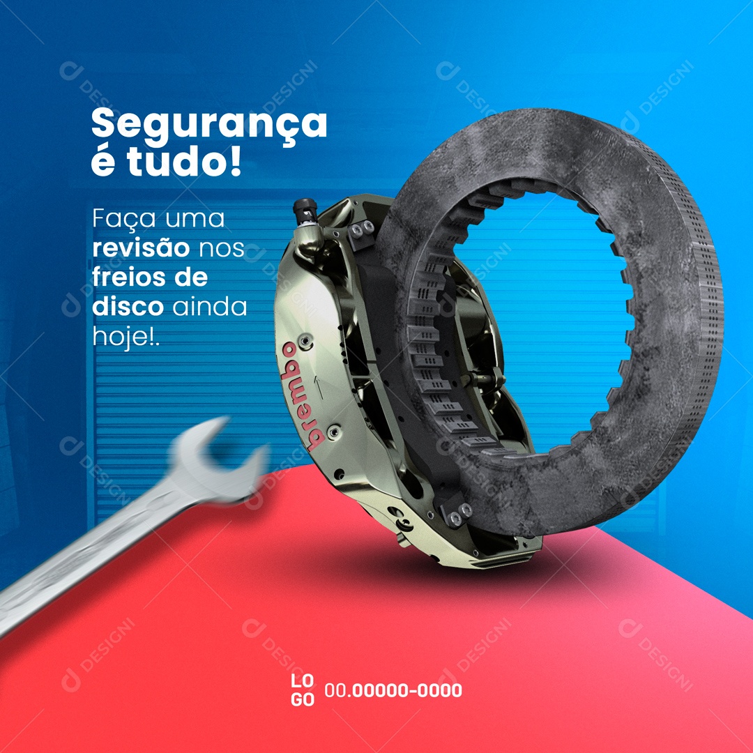 Segurança é Tudo! Oficina Mecânica Social Media PSD Editável