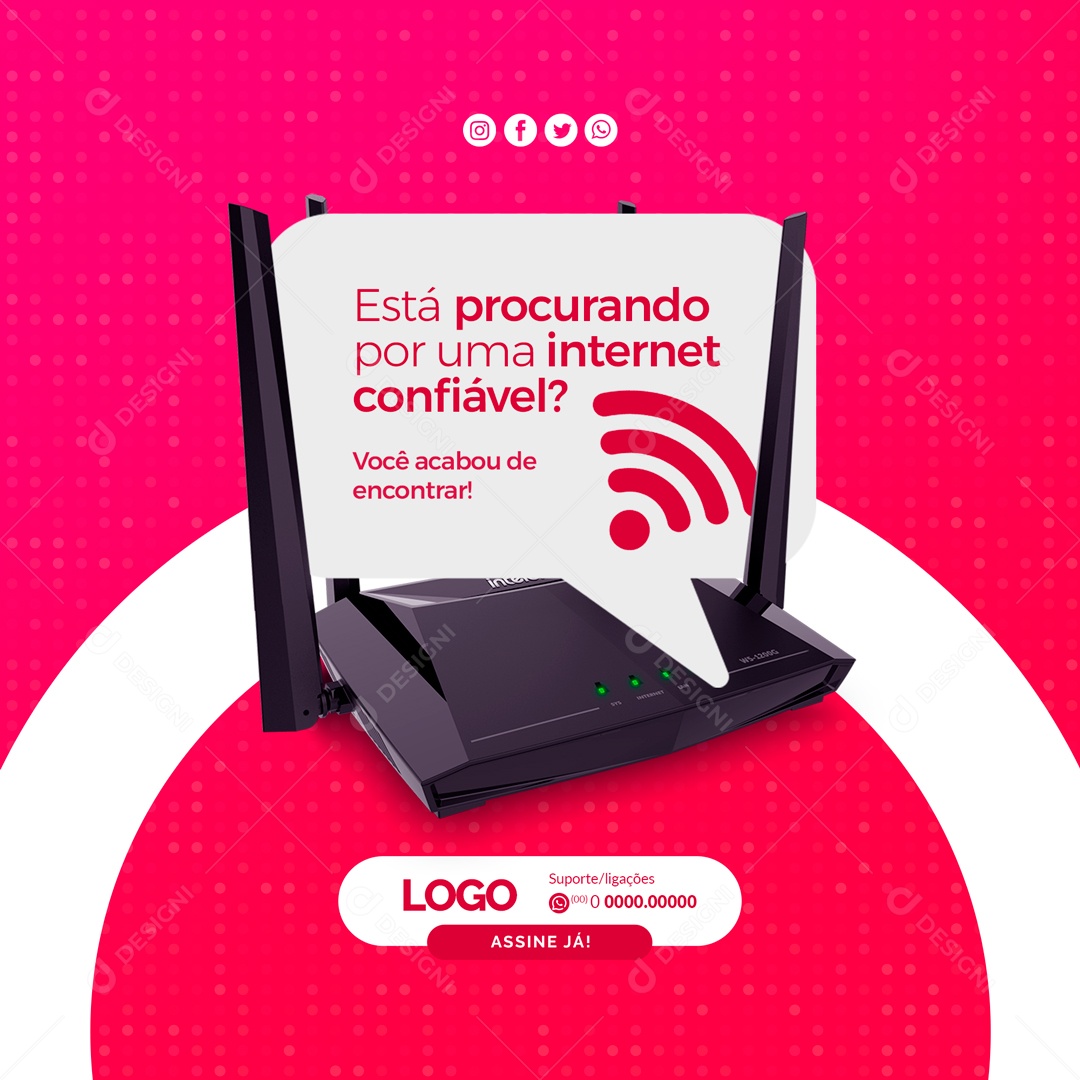 Provedor de Internet Social Media PSD Editável