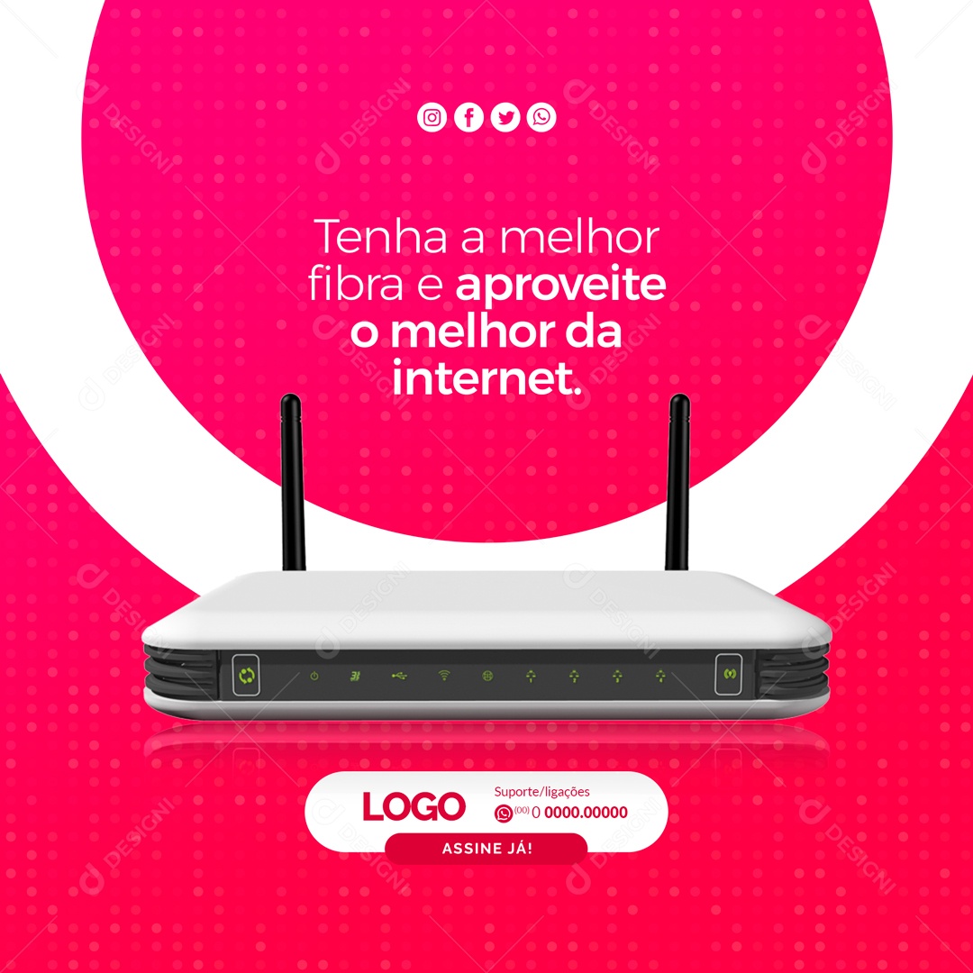Tenha a Melhor Fibra e Aproveite Provedor de Internet Social Media PSD Editável