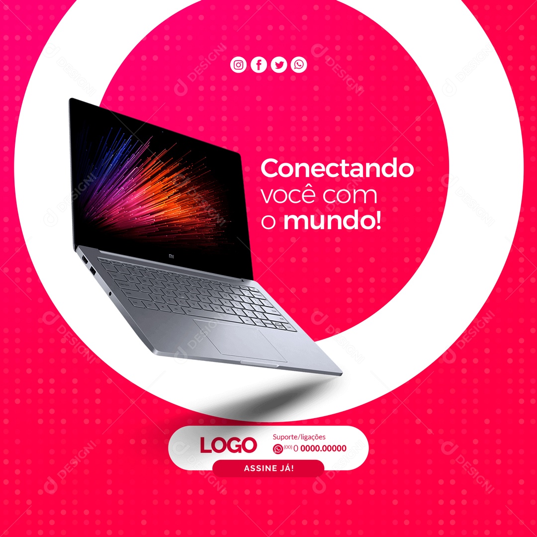 Conectando você com o Mundo Social Media PSD Editável