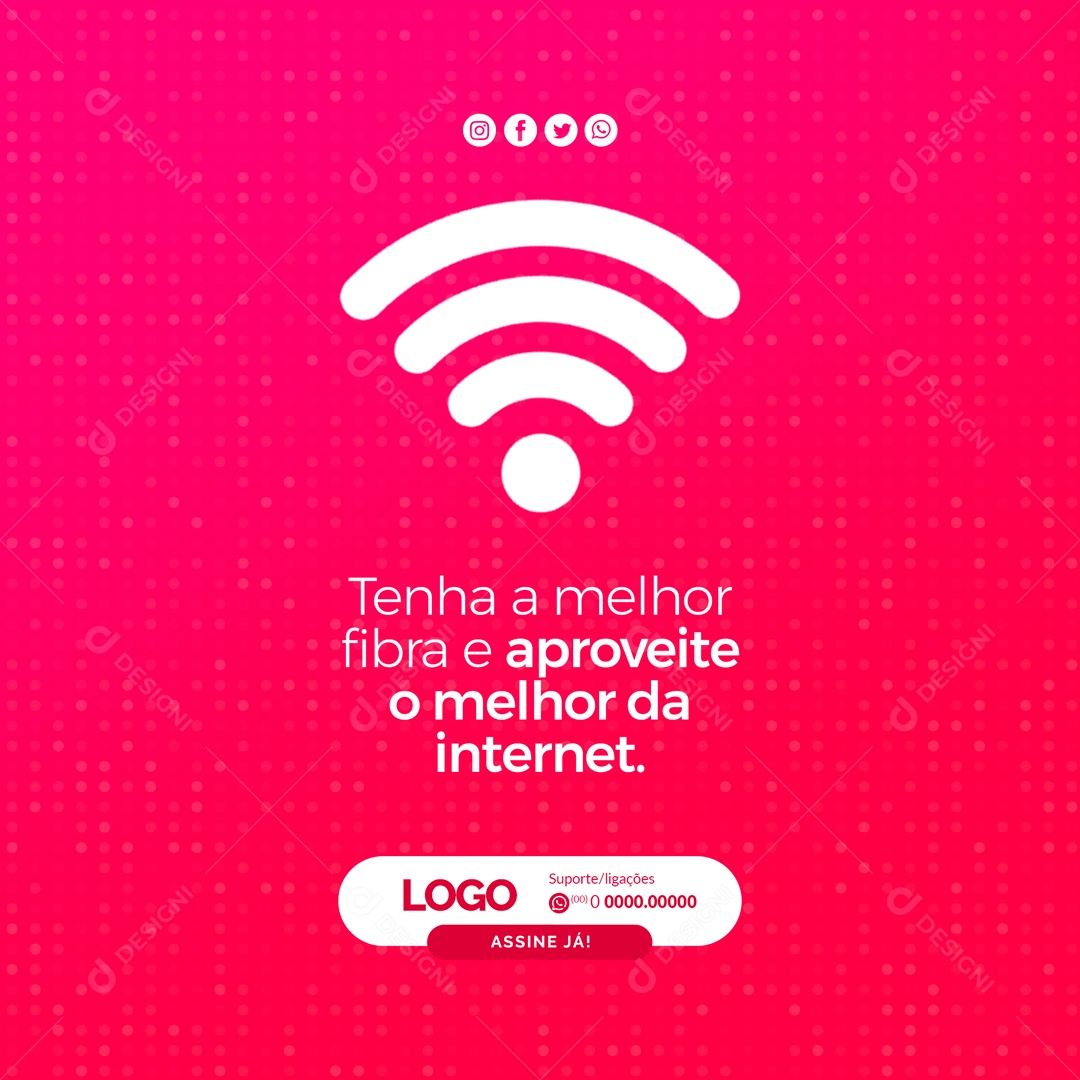 Tenha a Melhor Fibra e Aproveite Provedor de Internet Social Media PSD Editável