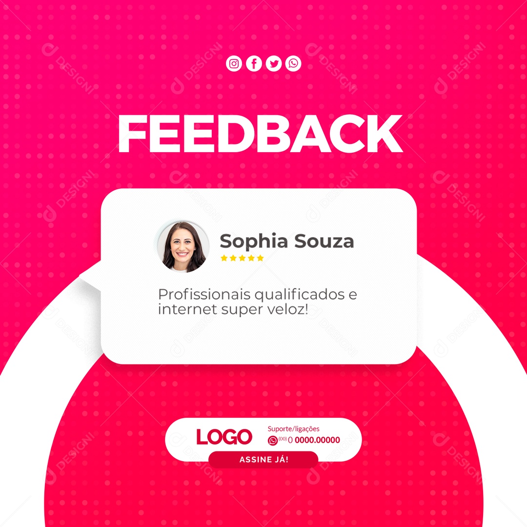 Feedback Provedor de Internet Social Media PSD Editável