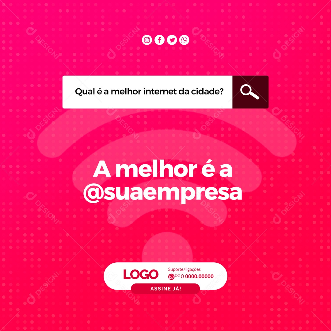 Qual a Melhor Internet da Cidade? Provedor de Internet Social Media PSD Editável