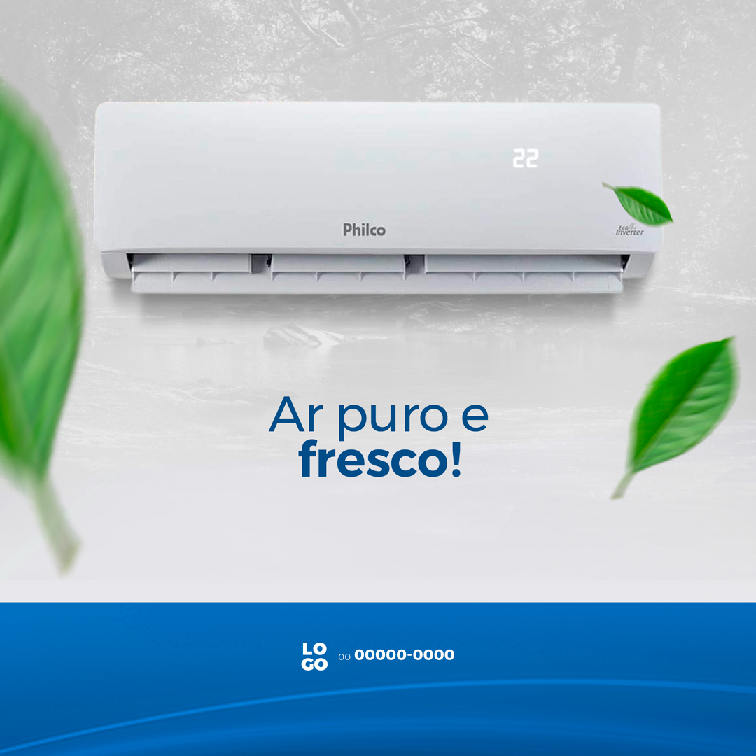 A Puro e Fresco Ar Condicionado Social Media PSD Editável