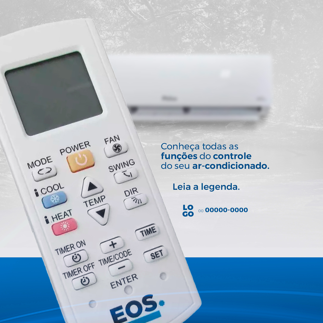 Conheça Todas a Funções do Controle do Seu Ar-Condicionado Social Media PSD Editável