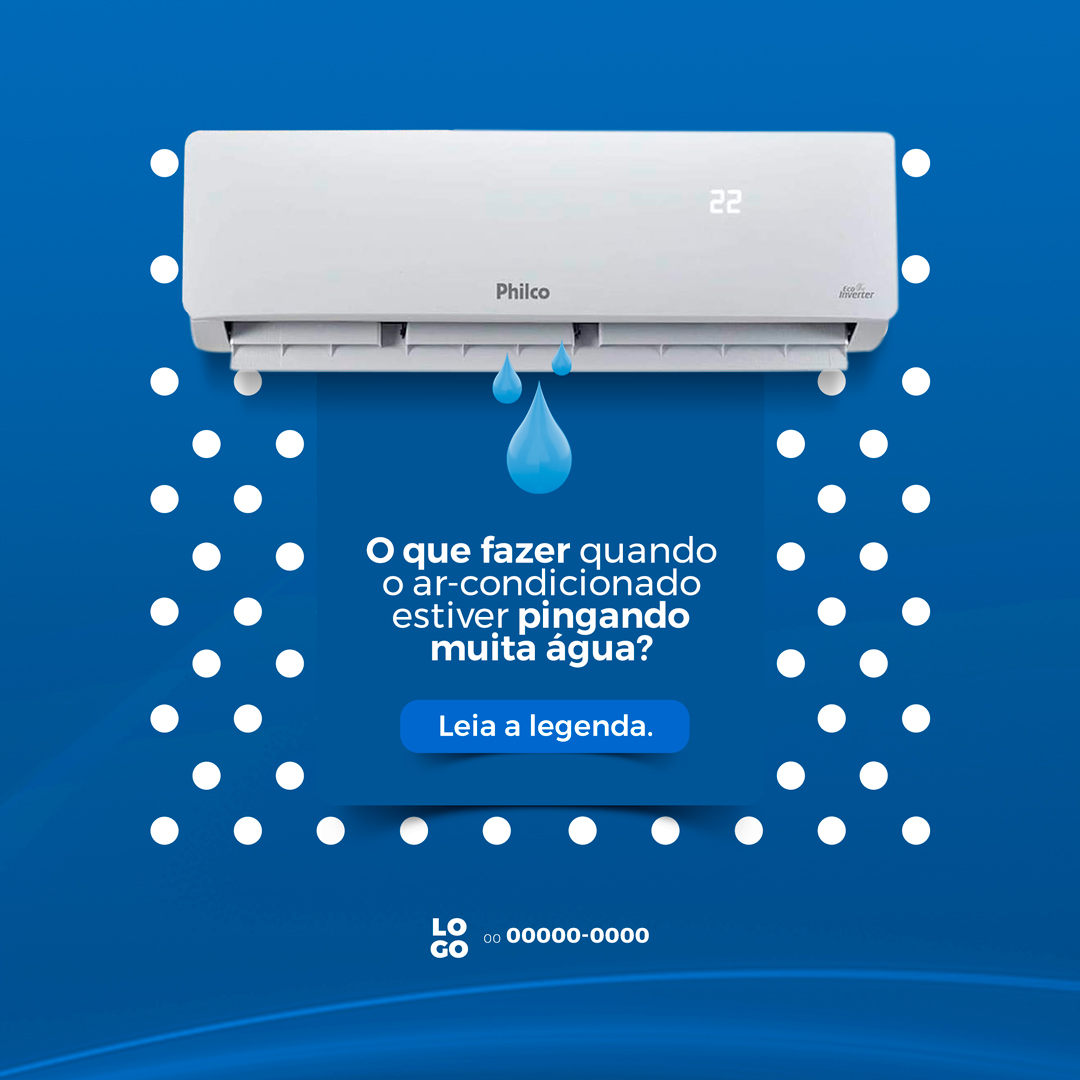 O que Fazer Quanto o Ar-Condicionado Estiver Pingando Muita Água? Social Media PSD Editável